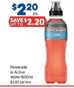 Foodland Powerade or active water offer