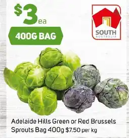 Foodland Adelaide hills green or red brussels sprouts bag offer