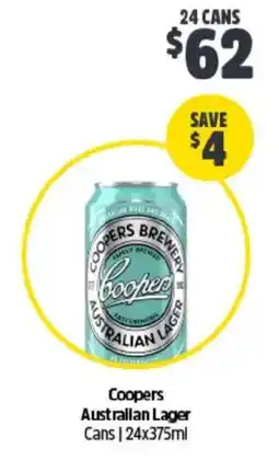 BWS Coopers australian lager cans offer