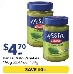 Ritchies Barilla pesto varieties offer