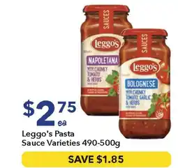 Ritchies Leggo's pasta sauce varieties offer