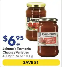 Ritchies Johnno's tasmania chutney varieties offer