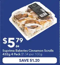 Ritchies Suprima bakeries cinnamon scrolls offer