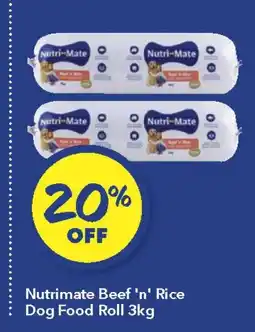 Ritchies Nutrimate beef 'n' rice dog food roll offer
