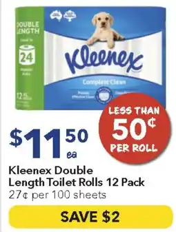 Ritchies Kleenex double length toilet rolls offer