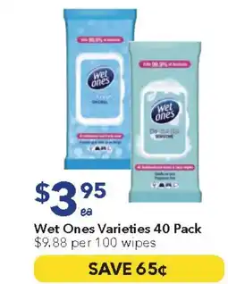 Ritchies Wet ones varieties offer