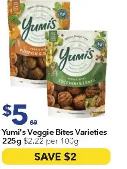 Ritchies Yumi's veggie bites varieties offer