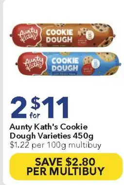 Ritchies Aunty kath's cookie dough varieties offer