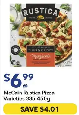 Ritchies Mccain rustica pizza varieties offer