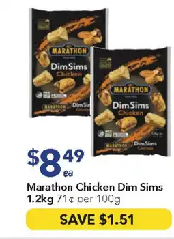 Ritchies Marathon chicken dim sims offer