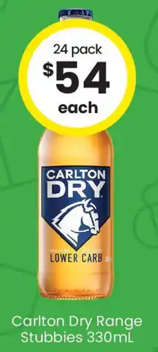 The Bottle O Carlton dry range stubbies offer