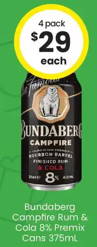 The Bottle O Bundaberg Campfire Rum & Cola Premix offer