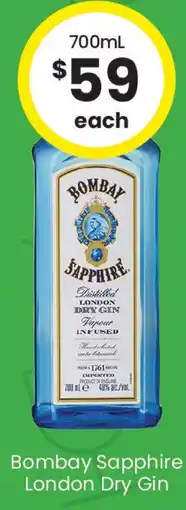 The Bottle O Bombay sapphire london dry gin offer
