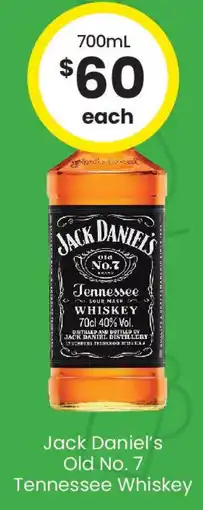 The Bottle O Jack daniel's old no. 7 tennessee whiskey offer