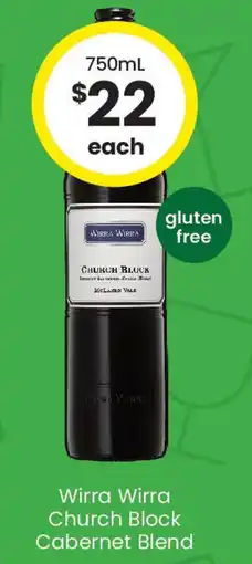 The Bottle O Wirra wirra church block cabernet blend offer