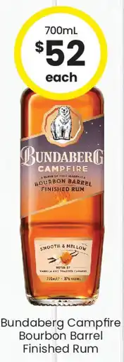The Bottle O Bundaberg campfire bourbon barrel finished rum offer