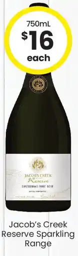 The Bottle O Jacob's creek reserve sparkling range offer
