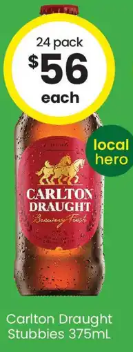 The Bottle O Carlton draught stubbies offer