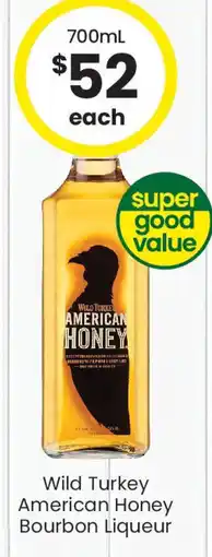 The Bottle O Wild turkey american honey bourbon liqueur offer