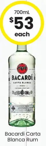 The Bottle O Bacardi carta blanca rum offer
