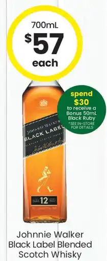 The Bottle O Johnnie walker black label blended scotch whisky offer