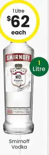 The Bottle O Smirnoff vodka offer
