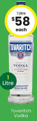 The Bottle O Tovaritch vodka offer