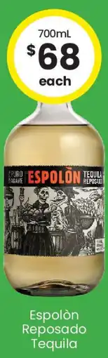 The Bottle O Espolón reposado tequila offer