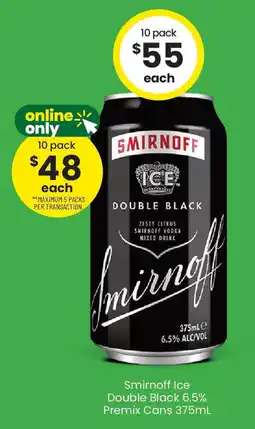 The Bottle O Smirnoff ice double black offer