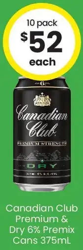 The Bottle O Canadian club premium & dry offer