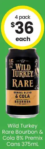 The Bottle O Wild turkey rare bourbon & cola offer