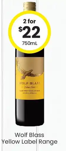 The Bottle O Wolf blass yellow label range offer