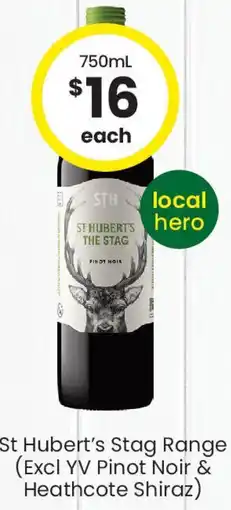 The Bottle O St hubert's stag range offer