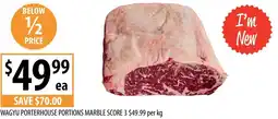 Supabarn Wagyu porterhouse portions marble offer