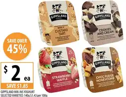Supabarn Gippsland mix-ins yoghurt selected varieties offer