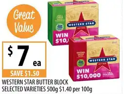 Supabarn Western star butter block selected varieties offer