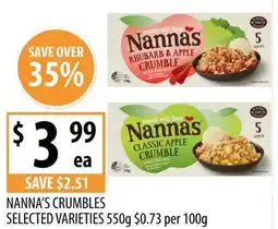 Supabarn Nanna's crumbles selected varieties offer