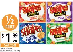 Supabarn Arnott's shapes selected varieties 130-190g offer