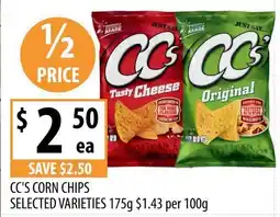 Supabarn Cc's corn chips selected varieties offer