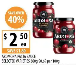 Supabarn Ardmona pasta sauce selected varieties offer
