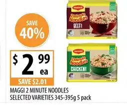 Supabarn Maggi 2 minute noodles selected varieties offer