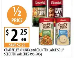 Supabarn Campbell's chunky and country ladle soup selected varieties offer