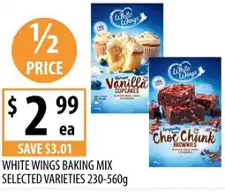 Supabarn White wings baking mix selected varieties offer