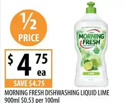 Supabarn Morning fresh dishwashing liquid lime offer