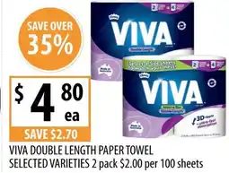 Supabarn Viva double length paper towel selected varieties offer