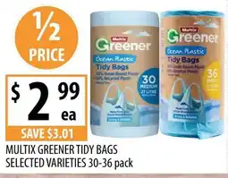 Supabarn Multix greener tidy bags selected varieties offer