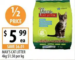 Supabarn Max's cat litter offer