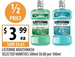 Supabarn Listerine mouthwash selected varieties offer