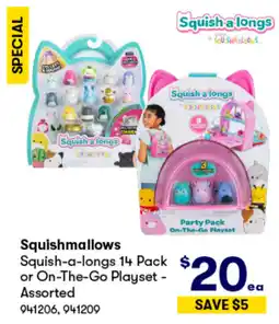 BIG W Squishmallows Squish-a-longs 14 Pack offer
