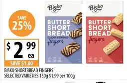 Supabarn Bisko shortbread fingers selected varieties offer